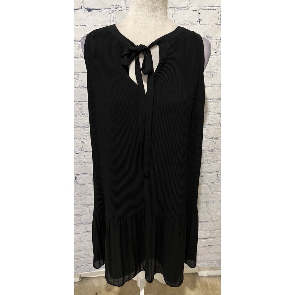 Ann Taylor Loft Sleeveless Black Pleated Dress Size Medium